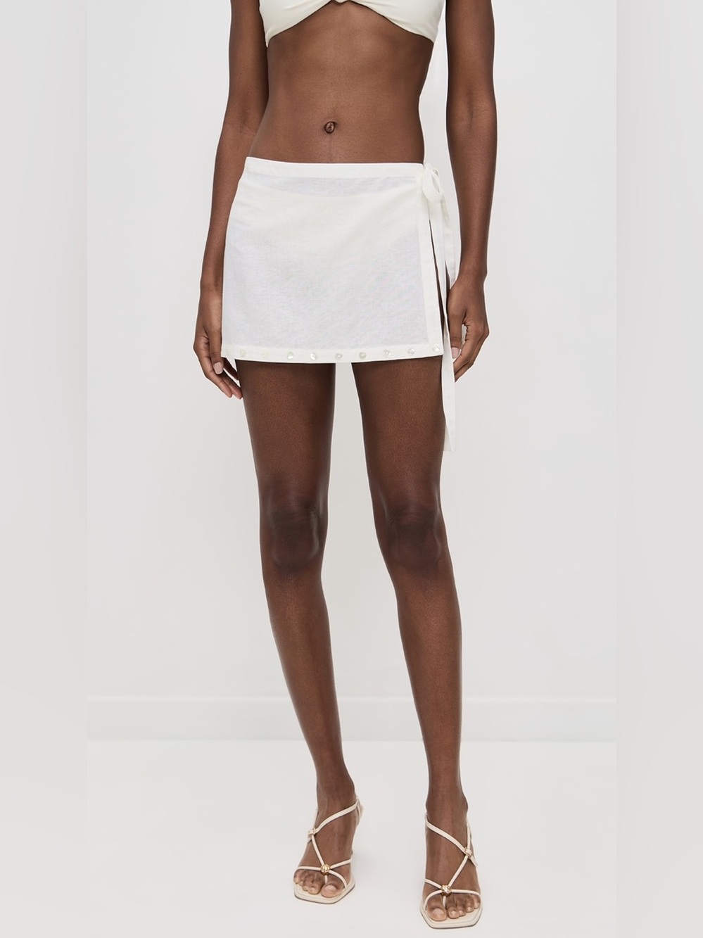 STAUD Zandra Linen Skirt